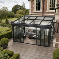 Kit de véranda en verre quatre saisons, panneaux de verre isolés, structure en aluminium, véranda préfabriquée pour jardin familial