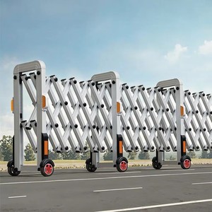 Barrière de sécurité routière manuelle rétractable en alliage d'aluminium, portable, pour routes et véhicules en extérieur - Product Image 1