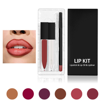 Kit de Maquillage Lèvres 3-en-1 Marque Privée : Crayon, Gloss et Rouge à Lèvres Haute Pigmentation, Anti-transfert et Hydratant – 6 Couleurs Disponibles