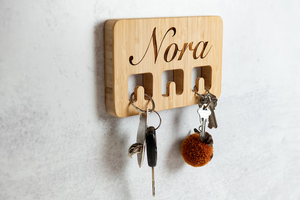 <span class=keywords><strong>Portachiavi</strong></span> da Parete in Legno per Casa e Ufficio, Appendichiavi Decorativo Galleggiante in Legno da Parete - Product Image 5