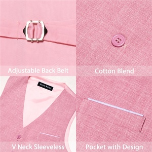 <span class=keywords><strong>Gilet</strong></span> de <span class=keywords><strong>costume</strong></span> boutonné à col en V, rose et uni, pour hommes, avec 5 boutons, coupe régulière, pour <span class=keywords><strong>costume</strong></span> ou smoking - Product Image 4