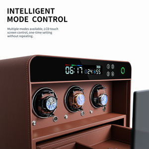 Tùy chỉnh thông minh 2 ngăn kéo da lưu trữ tủ vân tay xem Winder cho an toàn hộp được xây dựng trong mật khẩu - Product Image 4