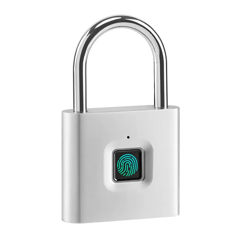 Security Fingerprint PadLock IP65 Waterproof Smart Digital Zinc Alloy Fingerprint Lock Keyless Intelligent Door Lock for Bag