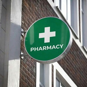 Letrero Luminoso LED Redondo Personalizado para Exteriores, <span class=keywords><strong>de</strong></span> Doble Cara, con Proyección, para <span class=keywords><strong>Farmacia</strong></span>, Veterinaria, Óptica, Tienda <span class=keywords><strong>de</strong></span> Té <span class=keywords><strong>de</strong></span> Burbujas - Product Image 1