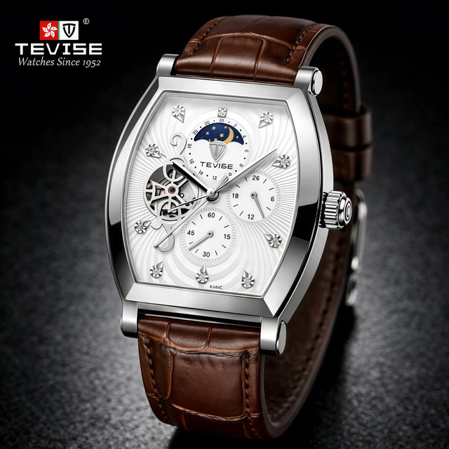 Tevise 2026 Luxury Moon Phase Diamond Men's Automatic Mechanical Watch Custom Watches Automatic Watch