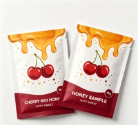 Sachets refermables personnalisés avec votre logo, en aluminium, avec ligne de déchirement, pour échantillons de miel, scellés sur trois côtés, pour la vente au détail