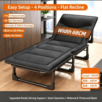 Lit pliant de bureau, chaise longue portable pour sieste individuelle, lit d'appoint pour hôpital, lit de camping