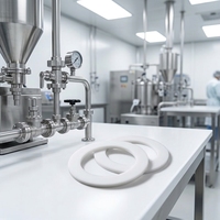 Gasket Komposit PTFE Silikon Tahan Panas Berkualitas Tinggi, Ukuran Khusus, Disetujui FDA untuk Aplikasi Makanan dan Farmasi