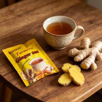 Extrait de gingembre et curcuma de haute qualité, 18g x 20 sachets, boîte de préparation instantanée pour boisson au thé