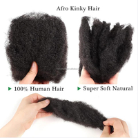Reine 2 paquets/pack, 100% naturel, cheveux brésiliens afro crépus bouclés, super double drawn, Remy, en vrac, extensions de tressage micro-link, toutes utilisations