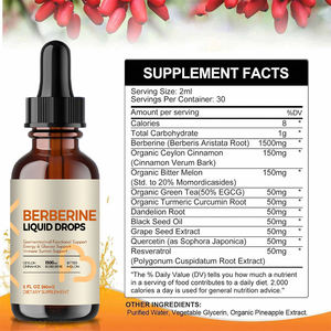 OEM organik doğal 10:1 seylan tarçın acı kavun Berberine YEŞİL ÇAY zerdeçal bitkisel özü sıvı damla takviyesi yetişkinler - Product Image 2