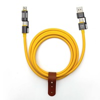 Pour iPhone 15 16 17 Pro Max, ordinateur portable, chargeur super rapide 240 W, câble de données, alliage d'aluminium, câble de charge multi USB 4 en 1 en silicone