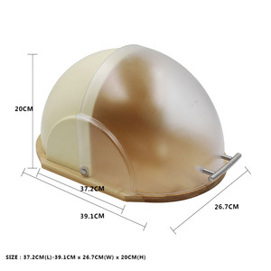 Boîte de rangement pour pain avec plateau en bambou, couvercle transparent à rabat pour conteneur alimentaire de boulangerie - Product Image 2