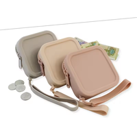 Mini vente Silicone carré porte-monnaie 12.5CM mignon pochette d'argent portefeuille grande capacité sac cosmétique mallette de rangement porte-clés porte-monnaie