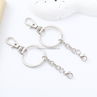 Lot de porte-clés en métal fantaisie motif dessin animé, avec fermoir bouche de poisson, anneau plat et chaîne à 4 sections, légers, accessoires DIY pour sacs et poupées