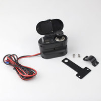 MOLANGDAO Allume-cigare de moto, chargeur de téléphone portable, étanche, rapide, avec horloge numérique, affichage numérique, quatre-en-un, USB, navigation, ABS