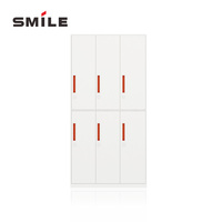 Armoire de chambre blanche CHNSMILE OEM avec poignées intégrées, serrure à clé, design moderne, construction en acier durable