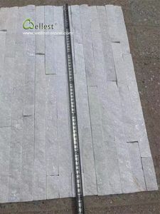 Panneaux empilés blancs modernes - Mosaïque de <span class=keywords><strong>pierre</strong></span> de parement à face fendue pour mur de fond de télévision dans le salon - Product Image 4