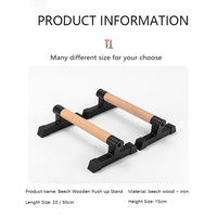 LEAJOY Nouveau type de barres parallèles de gym avec poignées en bois de hêtre, robustes et durables, design triangulaire, noir/rouge, pour la maison/la salle de sport/l'extérieur