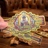 Personalisierte handgefertigte 3D-Prägefolien-Zigarrenringe, individuelle Vintage-Stanzmuster-Zigarrenhalsbänder, geprägte Tabaketiketten, Zigarrenbänder