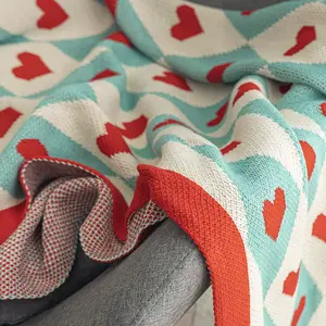 Gemütliche personalisiertes Muster benutzerdefinierte umweltfreundliche gestrickte Decke für Heimwärme