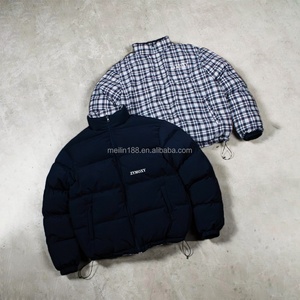 Custom Fashion Design Down Coats <b>Zip</b> <b>up</b> <b>Jackets</b> Oversized Reversible Plaid Bubble Puffer Fluffy Down <b>Jacket</b> Manufacturer - Product Image 1