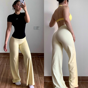 Pantaloni Yoga MCDUII Style Effetto Nudo a Vita Alta Modellanti per Pilates da Donna, Gamba Larga e Dritta, <span class=keywords><strong>Fitness</strong></span>, Lunghezza Intera - Product Image 3