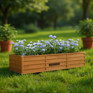 Bac à fleurs surélevé en acier corten, brun rustique, durable, pour extérieur - Product Image 2