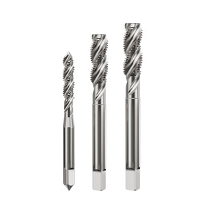 Hashen Machos de roscar en espiral de zinc M2 M2.5 M3 M4 M5X0.5 M6X0.75 M8X1.25 para orificios ciegos, machos de máquina métricos sin residuos de torno - Product Image 1
