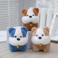 Mini porte-clés en peluche chien chiot mignon dessin animé Kawaii, jouets en peluche, breloques pour sac et porte-monnaie, animaux en peluche