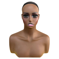 Tête de Mannequin Réaliste en PVC, Modèle Demi-Corps, Femme Afro-Américaine, Présentoir pour Maquillage et Perruques