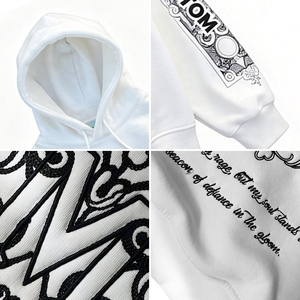 <span class=keywords><strong>Sweat</strong></span>-shirts <span class=keywords><strong>à</strong></span> <span class=keywords><strong>capuche</strong></span> blancs Y2K 420 g/m² personnalisés avec broderie 3D, style streetwear, surdimensionnés, épais, en coton - Product Image 3