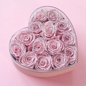 Rosas Eternas Personalizadas con Logotipo, Color Rosa Inmortal, Infinito, Eterno, Flor Roja Estabilizada y Preservada en Forma de Corazón, para el Día de San Valentín, Graduación - Product Image 1