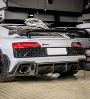 Kit de Carrocería Exterior para Audi R8, Estilo P, Fibra de Carbono, Alerón Delantero, Faldones Laterales, Alerón Trasero, Alerón Tipo Cuchillo