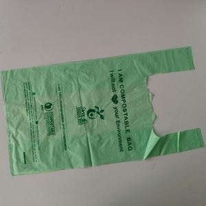Custom Logo Cassava Trash Compostable Biodegradable <b>PLA</b>/PBAT Supermarket Poop Bag Printed Plastic Grocery Bag with Vest Handle - Product Image 5