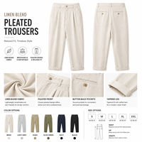 Pantalon en lin premium pour homme, coupe décontractée, jambe droite, pantalon décontracté d'été pour la plage, les vacances et le quotidien