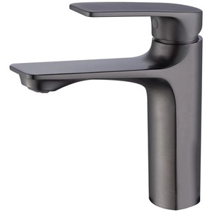 Grifo de Lavabo Minimalista de Cobre con una Sola Manija, Acabado Dorado Cepillado, Montaje en Cubierta, Agua Fría y Caliente, para Baño - Product Image 4