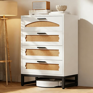 <span class=keywords><strong>Commode</strong></span> moderne à <span class=keywords><strong>6</strong></span> <span class=keywords><strong>tiroirs</strong></span> pour chambre à coucher, style mid-century, en rotin naturel, double <span class=keywords><strong>commode</strong></span> avec pieds en métal robustes, armoire de rangement en bois, style bohème - Product Image 2