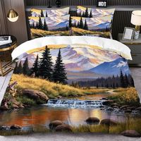 Parure de lit lavable, housse de couette, taies d'oreiller, taille Queen, imprimé numérique 3D, drap-housse, 100% polyester, bon prix