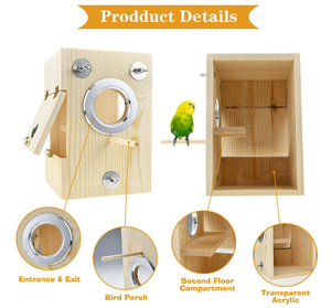 Jaula para Pájaros de <span class=keywords><strong>Madera</strong></span> Pulida Ecológica Moderna de Alta Calidad y <span class=keywords><strong>Casa</strong></span> de Cría para Loros para Uso en Interiores y Exteriores - Product Image 4