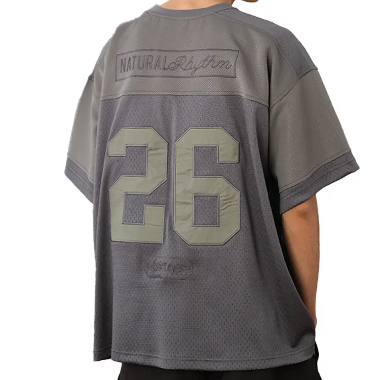 Finch konfeksiyon 2024 sokak giyim özel tasarım nakış erkek spor Tshirt gevşek Fit Mesh futbol forması T shirt Tops