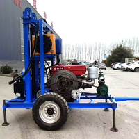 Machine de forage de puits d'eau portable, mini, sur roues, hydraulique, 22 CV, de qualité supérieure, pour l'irrigation agricole, 100 m