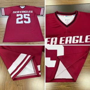 Camiseta de fútbol recortada personalizada con hombros caídos para hombre, camiseta de malla deportiva sublimada de longitud completa de gran tamaño, camiseta de tela de seda - Product Image 3