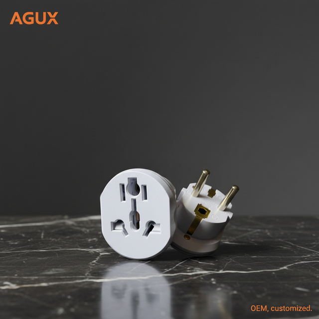 High Quality Copper EU Plug Adapter Universal to Euro Round 2 Pins Conversion Plug 16A 250V UK AU US to Schuko Converter