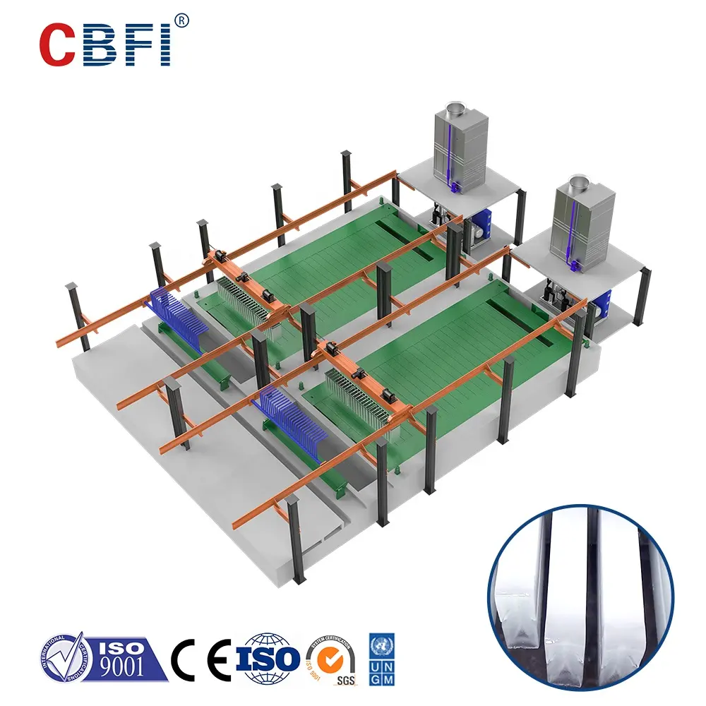 100 Tonnen Sole Kühl block Eismaschine in der Lebensmittel verarbeitung verwendet Frisch halten