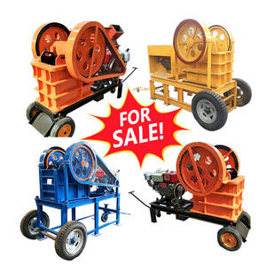 Petit concasseur à mâchoires mobile pour minerai d'or, roche, pierre, béton avec moteur diesel - Product Image 1