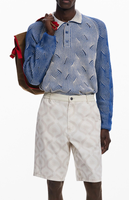 Pull-over décontracté pour homme en maille texturée chic à motif ondulé, col classique, manches régulières, rayures, chaud pour l'hiver, avec logo frontal ODM