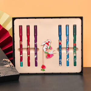 Ventilador plegable de grúa antigua, marcapáginas fino, juego de bolígrafos de <span class=keywords><strong>Gel</strong></span>, caja de regalo empresarial de cultura China-Chic - Product Image 4