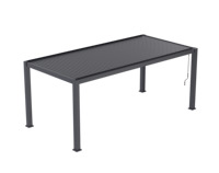 Pergola en acier pour villa 4mx6mx2.5m, moderne, à lamelles simples, avec manivelle, facilement assemblable sans poteau central