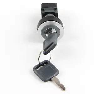 IP40 16/22 mm 2position Key lock switch 1NO+1NC on off Electronic Key Rotary Switch 250v